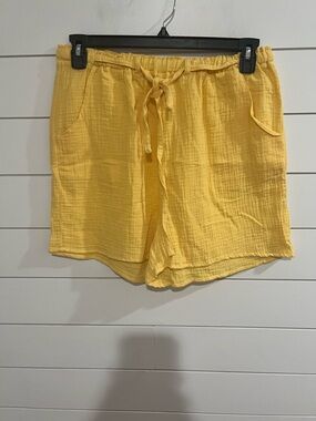 Indigo Rein Mustard Yellow Gauze Shorts
